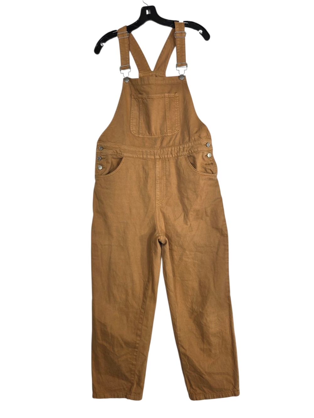 FRNCH Paris Denim Caramel Tan Cotton Overall Jumpsuit with Adjustable Straps